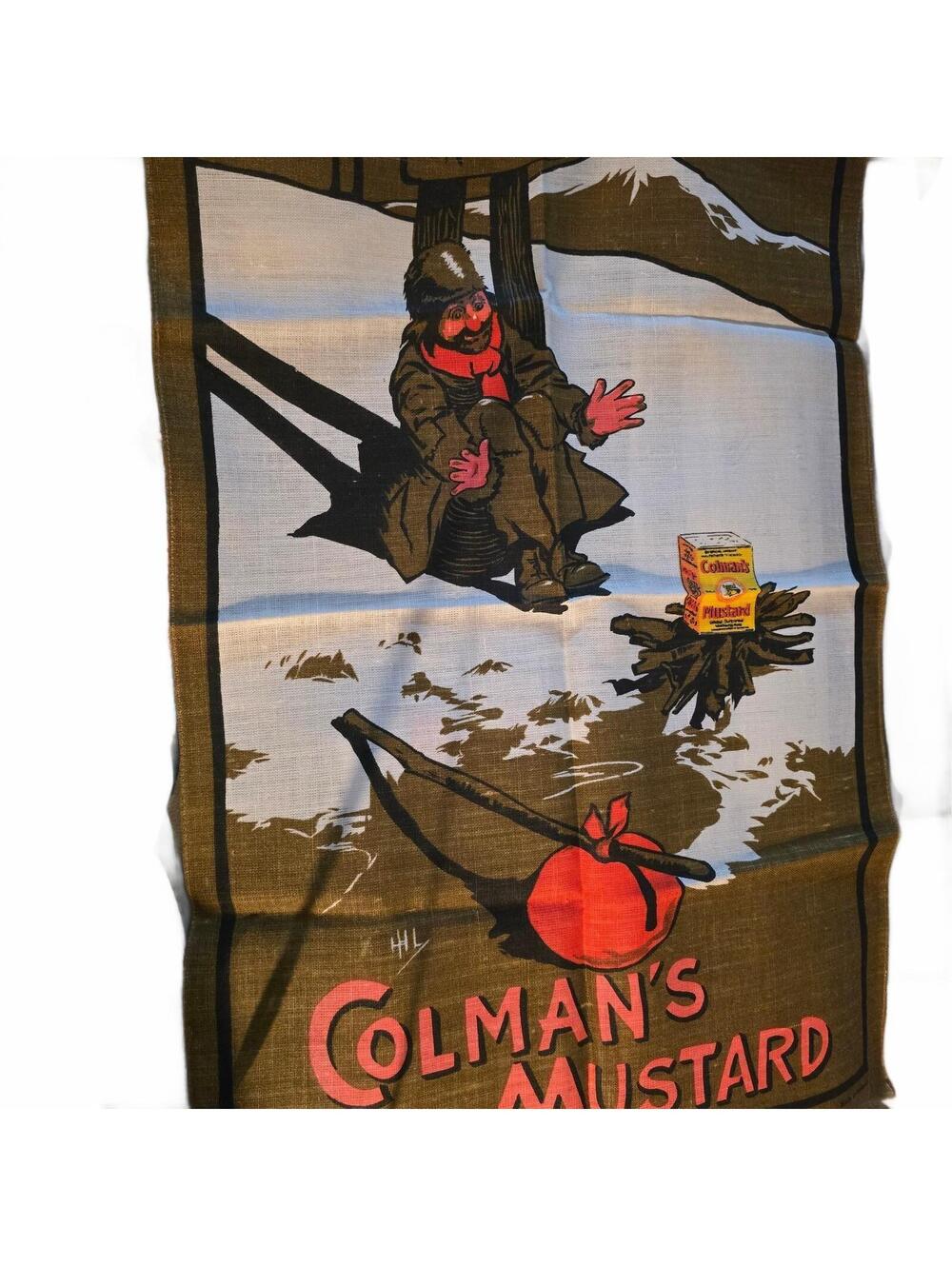 COLMAN'S MUSTARD Vintage Kitchen Towel Bridwell Alley Norwich England